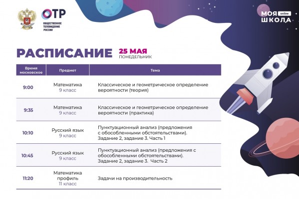 Расписание трансляций 